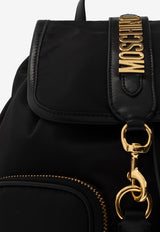 Moschino Logo Plaque Backpack Black 2427 B7603 8202-3555