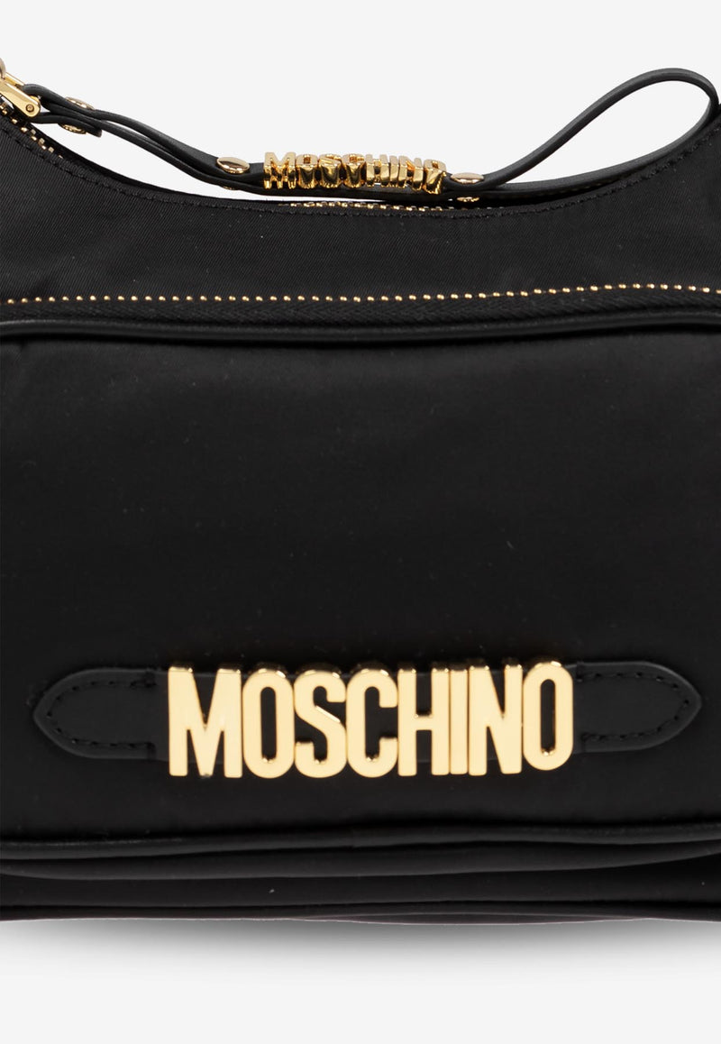 Moschino Logo Plaque Shoulder Bag Black 2427 B7381 8202-3555