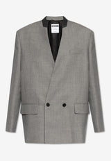 Moschino Oversized Double-Breasted Wool Blazer Gray 242D J0502 5417-2497