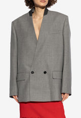 Moschino Oversized Double-Breasted Wool Blazer Gray 242D J0502 5417-2497