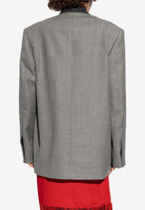 Moschino Oversized Double-Breasted Wool Blazer Gray 242D J0502 5417-2497