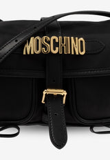 Moschino Logo Plaque Shoulder Bag Black 2427 B7423 8202-3555