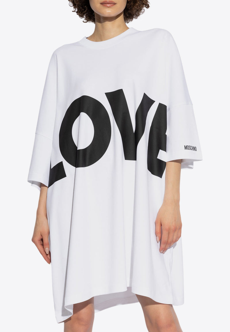 Moschino Love Print Mini T-shirt Dress White 242D J0408 5442-1001