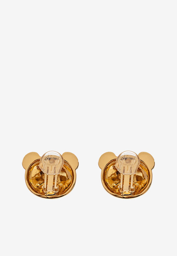 Moschino Small Teddy Bear Stud Earrings Gold 24271 A9106 8402-0606