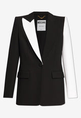 Moschino Single-Breasted Two-Tone Blazer Black 242E A0511 5524-2555