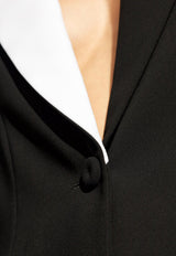 Moschino Single-Breasted Two-Tone Blazer Black 242E A0511 5524-2555