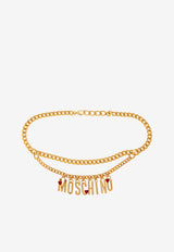 Moschino Logo Lettering Pendant Chain Belt Gold 24271 A9135 8488-1606