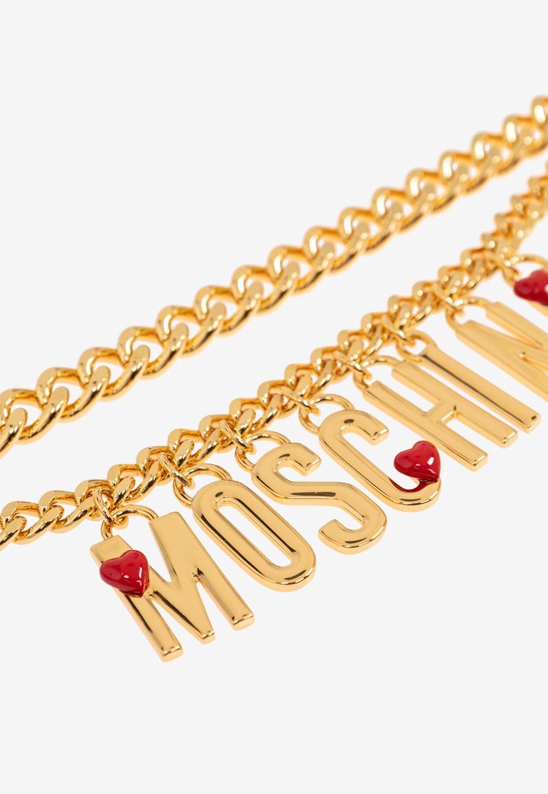 Moschino Logo Lettering Pendant Chain Belt Gold 24271 A9135 8488-1606