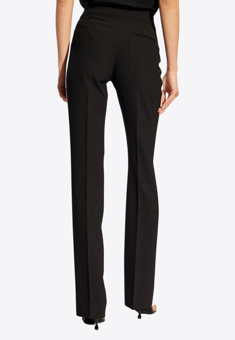 Moschino Mid-Rise Side Band Crepe Pants Black 242E A0318 5524-2555