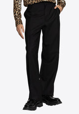 Moschino Straight Leg Wool Pants Black 242ZZ J0305 5219-0555