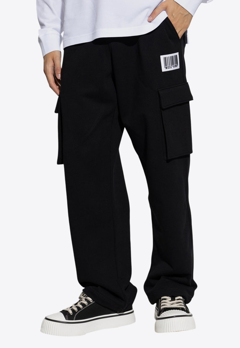 Moschino Barcode Patch Cargo Track Pants Black 242ZZ A0319 5228-0555