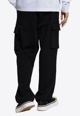 Moschino Barcode Patch Cargo Track Pants Black 242ZZ A0319 5228-0555