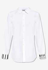 Moschino Barcode Print Button-Up Shirt White 242ZZ A0204 5235-1001