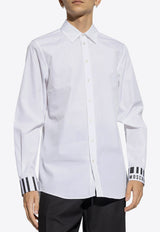 Moschino Barcode Print Button-Up Shirt White 242ZZ A0204 5235-1001