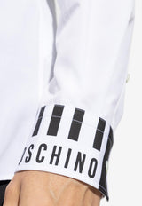 Moschino Barcode Print Button-Up Shirt White 242ZZ A0204 5235-1001