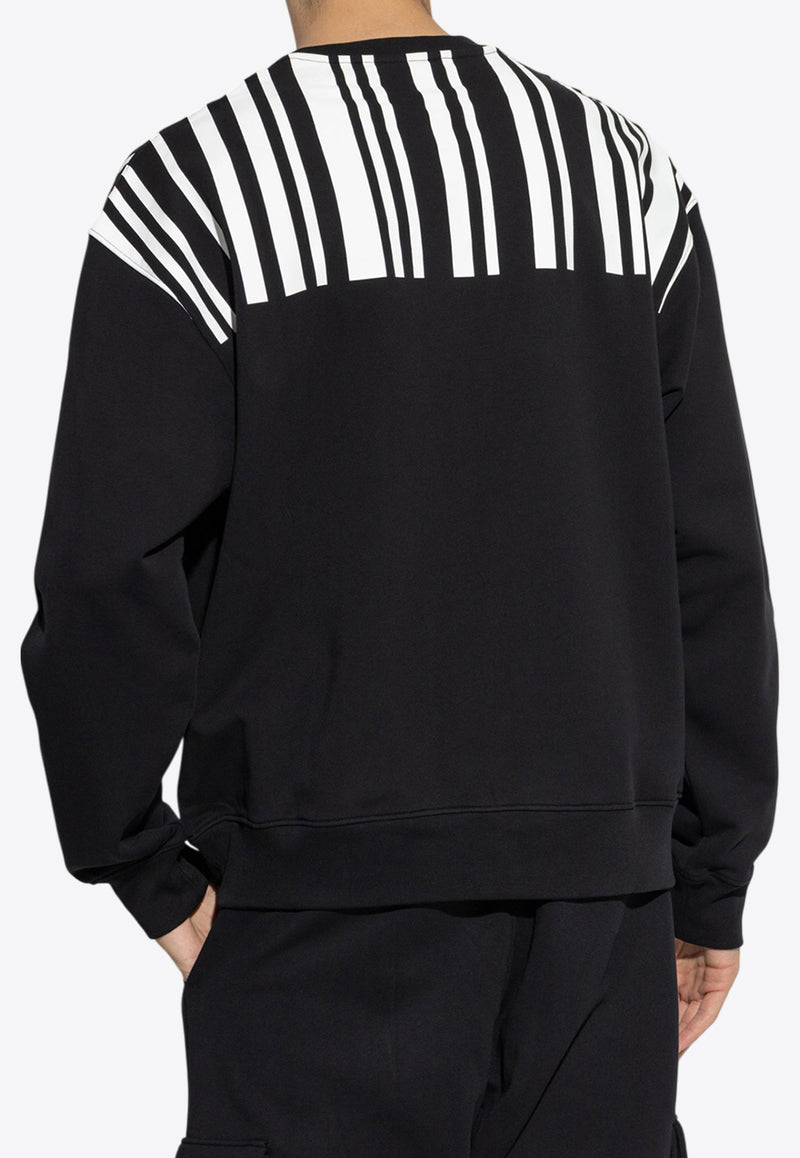 Moschino Barcode Print Oversized Sweatshirt Black 242ZZ J1702 5228-1555