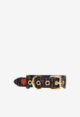 Moschino Logo Jacquard Buckled Dog Collar Brown 2428M A7720 8318-2103