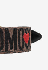 Moschino Logo Jacquard Buckled Dog Collar Brown 2428M A7720 8318-2103