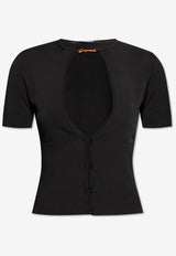 Jacquemus The Pralù Keyhole Short-Sleeved Top Black 243KN470 2358-990