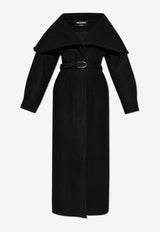 Jacquemus The Caruso Draped-Collar Long Coat Black 243CO075 1614-990