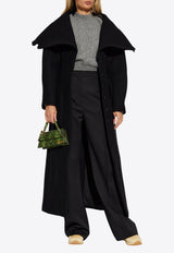 Jacquemus The Caruso Draped-Collar Long Coat Black 243CO075 1614-990