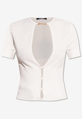 Jacquemus The Pralù Keyhole Short-Sleeved Top White 243KN470 2358-110