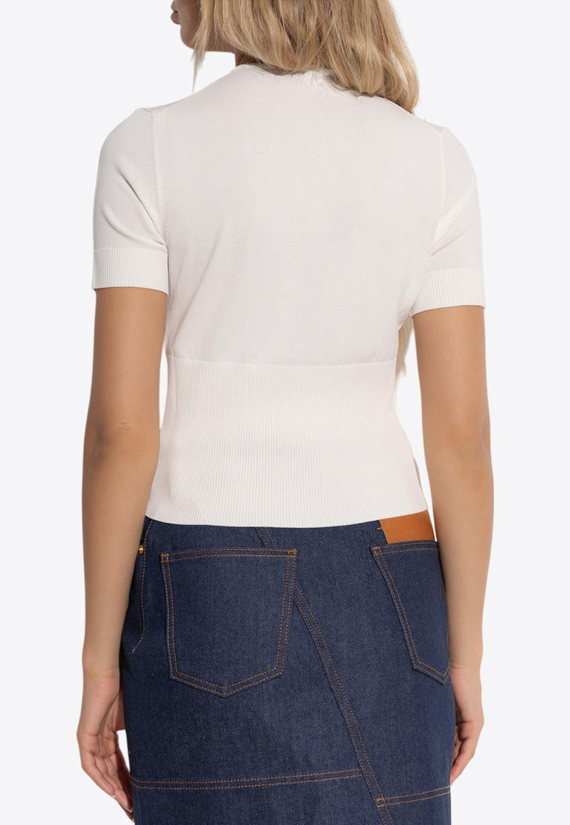 Jacquemus The Pralù Keyhole Short-Sleeved Top White 243KN470 2358-110