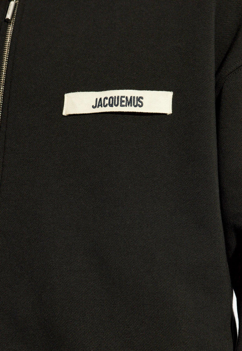 Jacquemus The Gros-Grain Zip-Up Hooded Sweatshirt Black 246JS257 2036-990