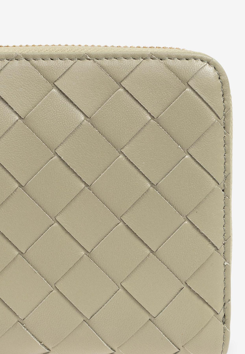 Bottega Veneta Intrecciato Leather Zip-Around Wallet Travertine  742332 VCPP6-8369