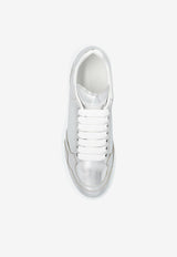 Alexander McQueen Oversized Metallic Low-Top Sneakers Silver 758982 WIFX0-8100