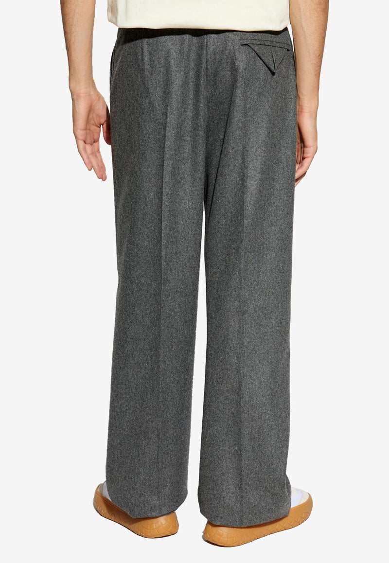 Bottega Veneta Straight-Leg Wool Pants Gray 716950 V4C80-1962