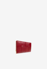 Bottega Veneta Cassette Intreccio Leather Zip-Around Wallet Dark Red 750259 VCQC8-6336