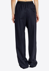 Bottega Veneta Wide-Leg Wool Striped Pants Blue 792942 V36K0-1155