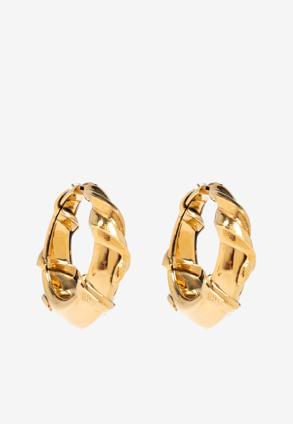 Alexander McQueen Engraved Snake Hoop Earrings Gold 798891 J160K-8500