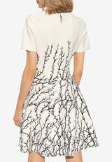 Alexander McQueen Thorn Branches Jacquard Mini Dress White 798370 Q1BAU-9009