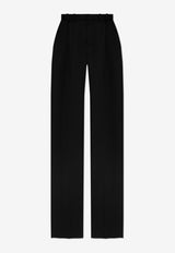 Saint Laurent High-Rise Wide-Leg Wool Pants Black 796875 Y7E63-1000