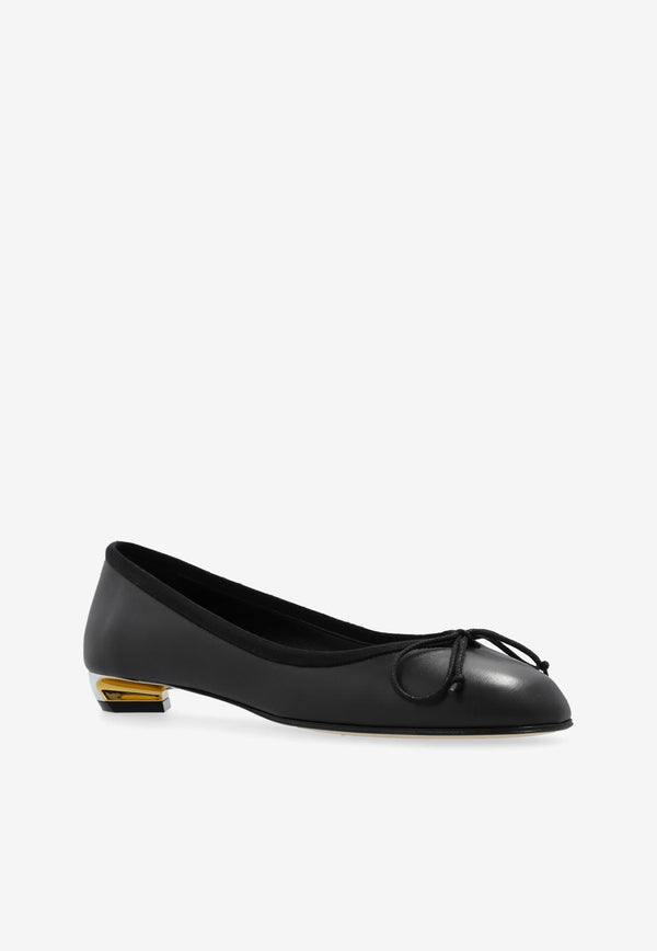 Alexander McQueen Armadillo Leather Ballet Flats Black 797579 WIG12-1399