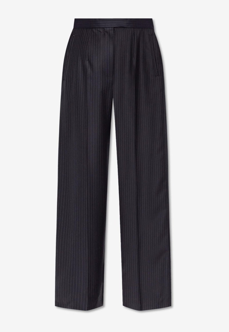 Alexander McQueen High-Rise Pinstripe Tailored Pants Black 798477 QJAEI-4100