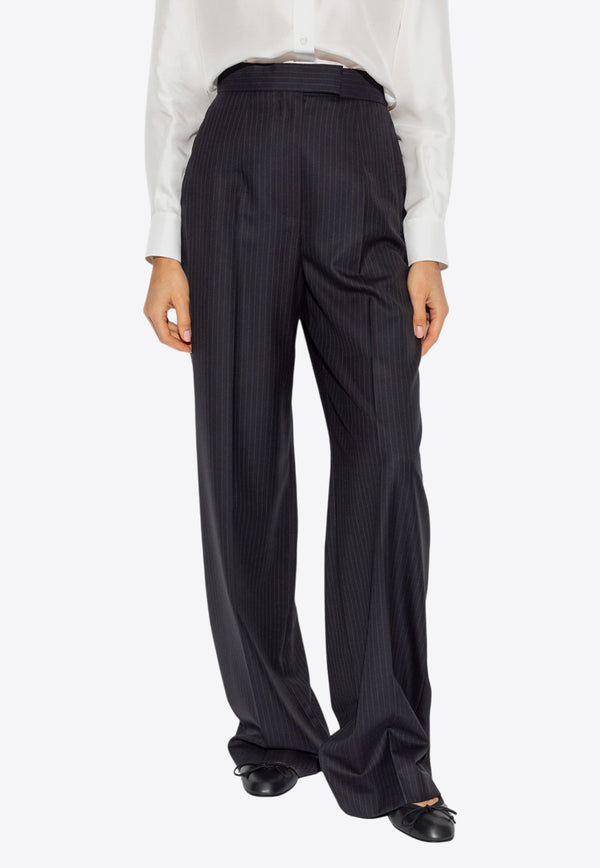 Alexander McQueen High-Rise Pinstripe Tailored Pants Black 798477 QJAEI-4100