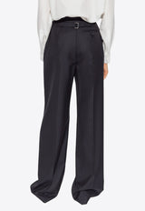 Alexander McQueen High-Rise Pinstripe Tailored Pants Black 798477 QJAEI-4100