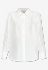 Alexander McQueen Long-Sleeved Silk Shirt White 798274 QBACQ-9015