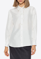 Alexander McQueen Long-Sleeved Silk Shirt White 798274 QBACQ-9015