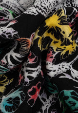 Alexander McQueen Fern Skull Wool Scarf Black 798807 3222Q-1078