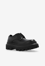 Dolce & Gabbana High Trekking Derby shoes in Brushed Leather Black A10794 AB640-80999