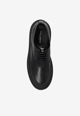 Dolce & Gabbana High Trekking Derby shoes in Brushed Leather Black A10794 AB640-80999