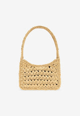 Dolce & Gabbana 3.5 Raffia Crochet Shoulder Bag Beige BB7657 A4547-80006