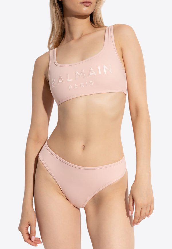 Balmain Logo Embroidered Bikini Pink BKBS02100 0-651