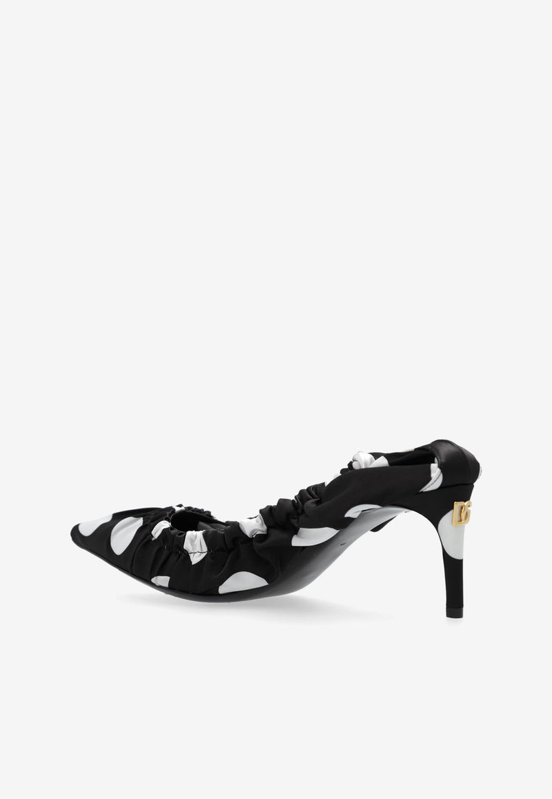 Dolce & Gabbana 65 Polka Dot Satin Pumps Black CD1867 AV885-HNXUW