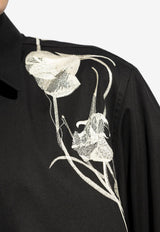 Alexander McQueen Pressed Flower Harness Long-Sleeved Shirt Black 795131 QNAAR-1001