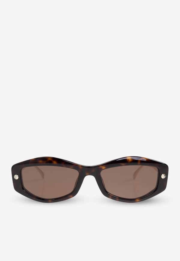 Alexander McQueen Spike Studs Geometric Sunglasses Brown 803372 J0770-2082